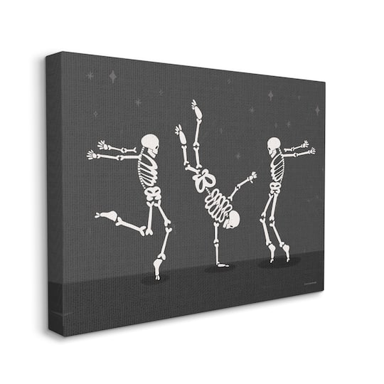 Stupell Industries Three Dancing Skeletons Canvas Wall Art
